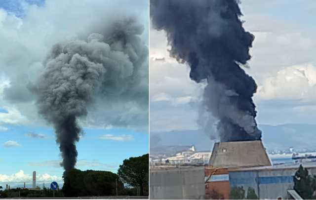 Enorme colonna di fumo nero dagli impianti della Saras a Sarroch (VIDEO)