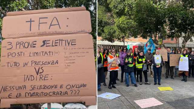 A Cagliari la rabbia dei docenti in piazza: 