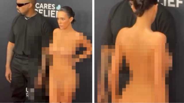 Bianca Censori, moglie di Kanye West, si presenta nuda sul red carpet dei Grammy