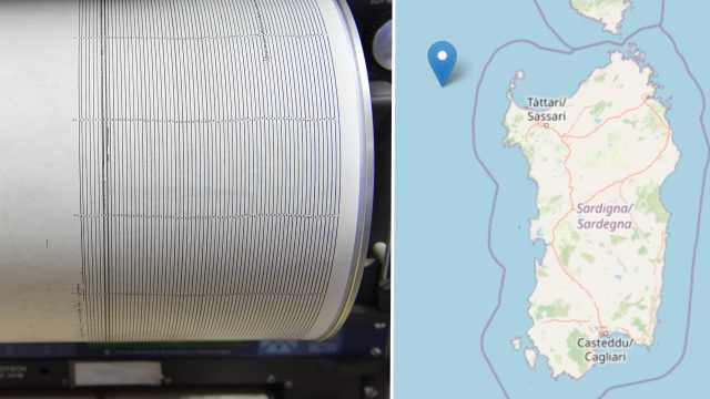 Scossa di terremoto di magnitudo 2.6 al largo della Sardegna