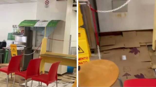 Cagliari, piove dentro la mensa universitaria di via Trentino: 