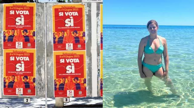 Cala Sinzias, Ilaria Salis si gode il mare dell'isola e invita tutti a votare al Referendum