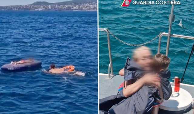 Paura a Castellammare di Stabia: bambino di 5 anni sul materassino trascinato dal vento, salvato dalla guardia costiera
