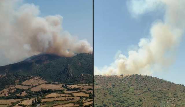 Grosso incendio a Nurri: in volo elicotteri e canadair (video)