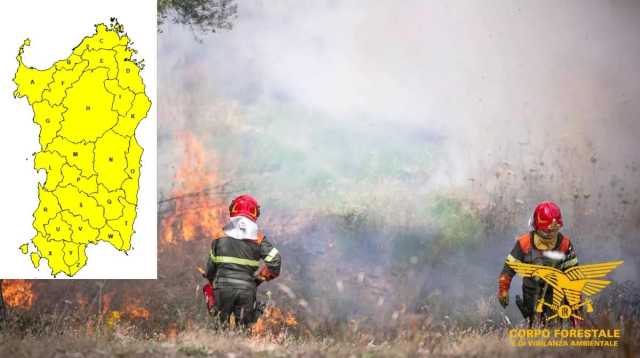 Allerta incendi in Sardegna: tutta l'Isola è nella zona gialla