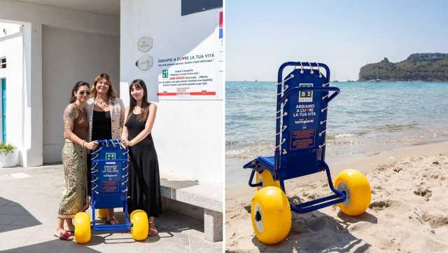 Cagliari, il Poetto diventa più accessibile per i bimbi disabili: arriva la sedia Jobetta allo stabilimento Lido