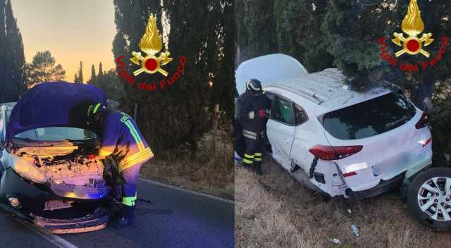 Alghero, scontro frontale sulla statale 291 della Nurra: quattro feriti 