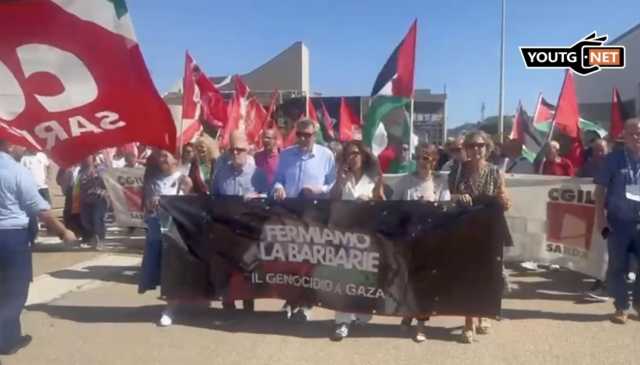 Cagliari, Landini in testa al corteo della Cgil per Gaza: 