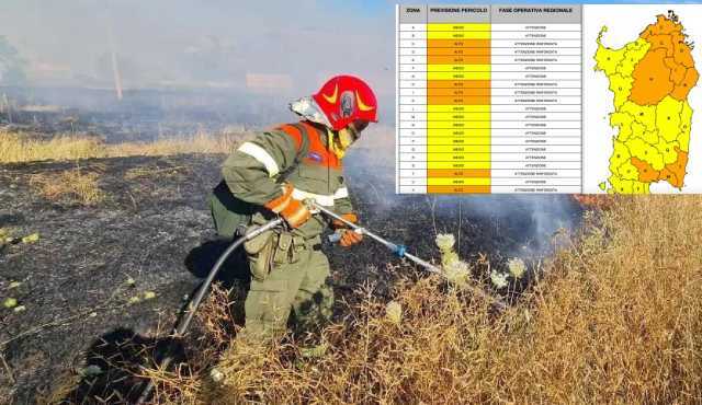 Rischio incendi, l'allerta diventa arancione in Sardegna: 