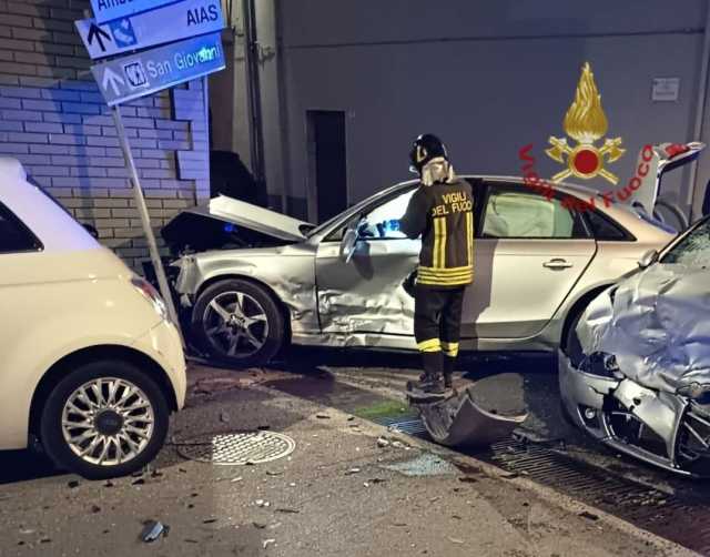 DOMUSNOVAS INCIDENTE Spaventoso incidente a Domusnovas: cinque feriti nello scontro fra due auto