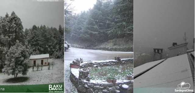 Da Fonni a Tonara, la Sardegna si tinge di bianco: cade la neve sull'Isola