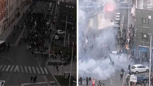 Cagliari, corteo del Blocco studentesco e presidio di antifascisti: fumogeni e idrante (Video)