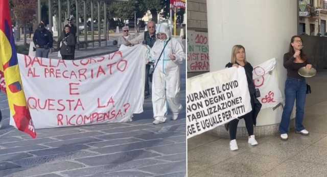Il corteo degli Oss a Cagliari: 