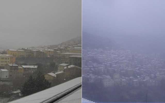 Ecco la neve da Aritzo a Fonni, tetti imbiancati e gelo nel cuore dell'Isola