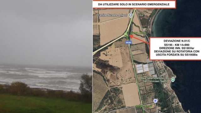 Onde alte e rischio mareggiata: chiusa la statale 195 a Capoterra, l'allerta è massima