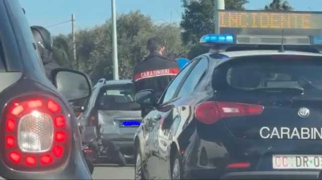 Moto contro auto sul viale Marconi a Quartu: traffico in tilt (VIDEO)