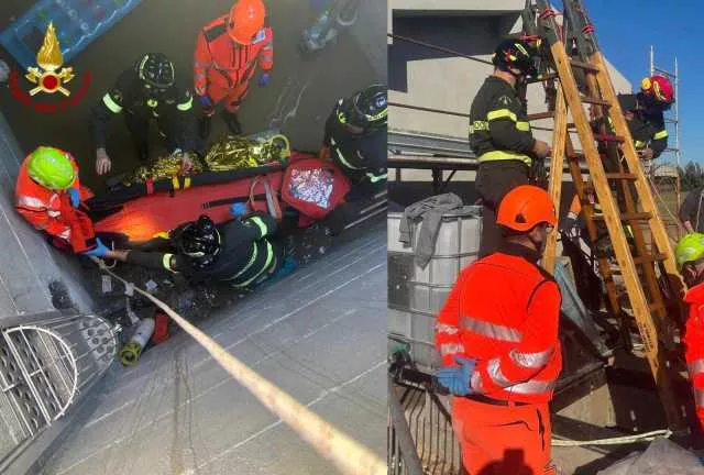 Operaio Cade Dentro Cisterna