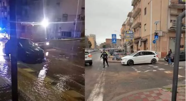 Cagliari, si rompe una condotta: via Is Mirrionis si allaga, pesanti disagi 