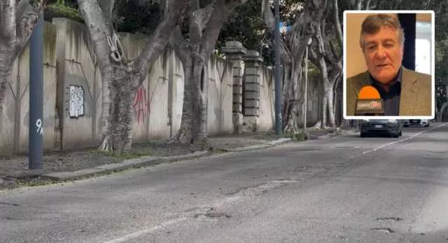 A Cagliari cede l’asfalto in viale Merello, le polemiche in Consiglio: “Accelerate sui lavori”