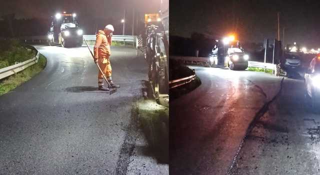 Elmas, lavori notturni per il nuovo asfalto drenante sulla strada per l'aeroporto 