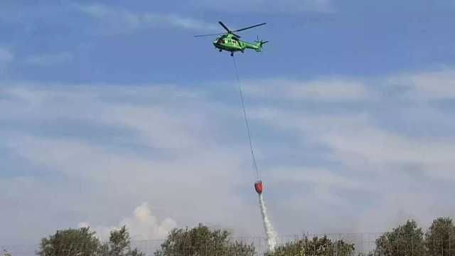 Elicottero Incendio Incendioa San Sperate: fiamme in località Tramatzus, interviene l'elicottero
