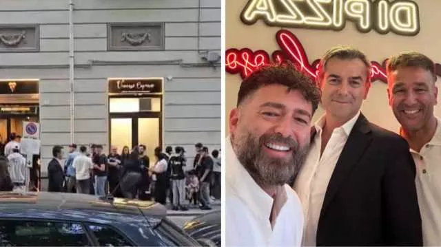Cagliari, in centinaia per una pizza gratis di Capuano in piazza del Carmine
