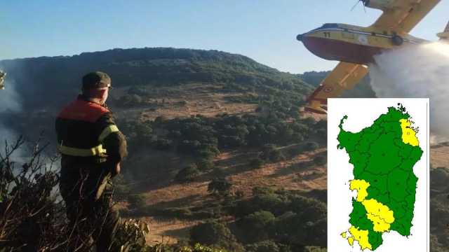 Rischio incendi in Sardegna: domani di nuovo allerta gialla anche a Cagliari 