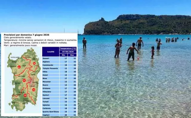 Inizia ufficialmente l'estate: domenica previsti fino a 36 gradi in Sardegna