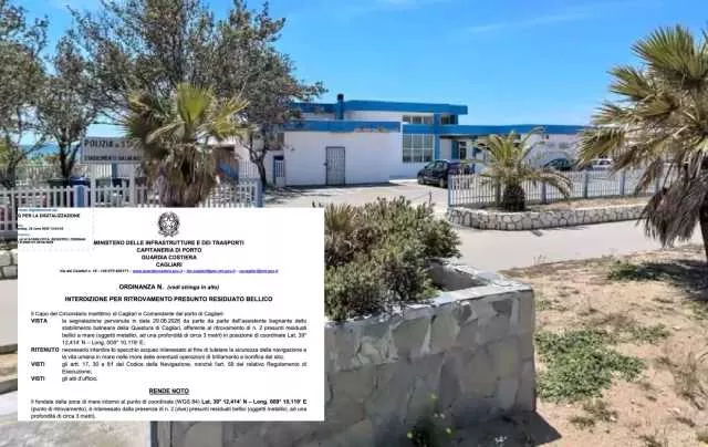 Allarme al Lido della polizia al Poetto: trovati due ordigni bellici in mare, scatta il divieto di balneazione