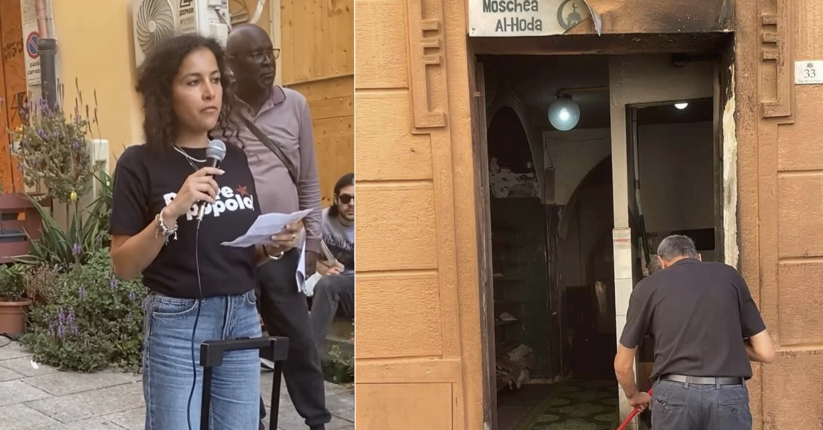 Moschea incendiata a Cagliari, una giovane musulmana al sit-in: 