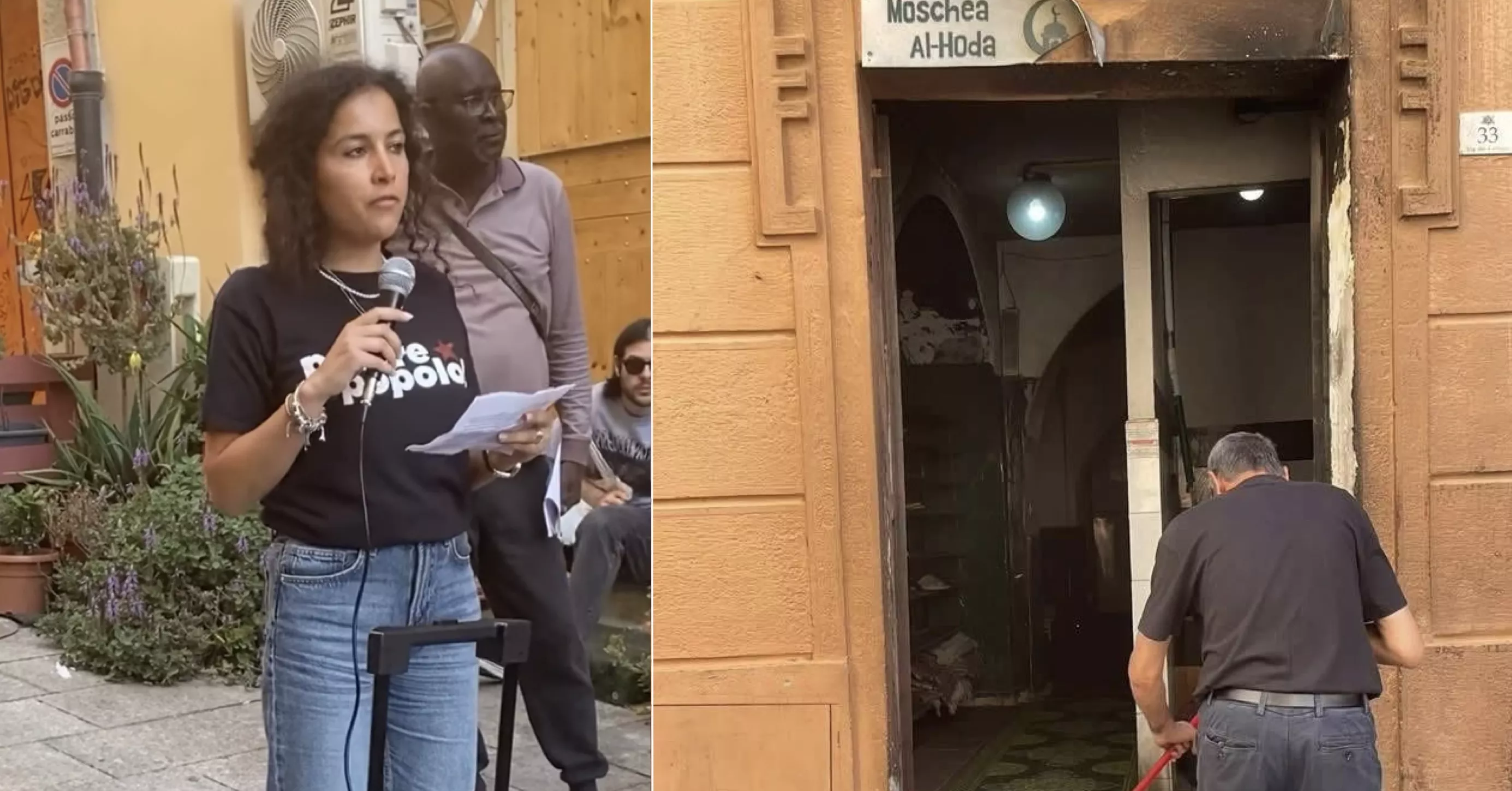 Moschea incendiata a Cagliari, una giovane musulmana al sit-in: