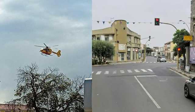 San Sperate, donna investita da un camion in via Cagliari: soccorsa con l'elicottero